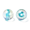 UV Plating Transparent Rainbow Iridescent Acrylic Beads OACR-F004-01F-3