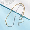 304 Stainless Steel Leaf Flower Chain Necklaces for Women NJEW-JN05585-1