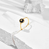 925 Sterling Silver & Clear Cubic Zirconia & Natural Agate Finger Rings FS-WG1BD13-03-2