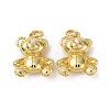 Brass Micro Pave Cubic Zirconia Pendants KK-P308-19G-1