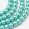 Baking Paint Pearlized Glass Pearl Round Bead Strands HY-Q003-4mm-65-1