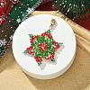Christmas Snowflake Electroplate Glass Bead Woven Pendant Decorations HJEW-JM00952-4
