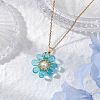 Glass & Glass Pearl Beads Pendants Necklaces for Women NJEW-MZ00106-04-1