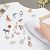 WADORN 18Pcs 18 Style Cartoon Style Non Woven Clothin Animal Embroidered Cloth Patches DIY-WR0003-95-4