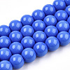 Opaque Solid Color Glass Beads Strands GLAA-T032-P8mm-11-1