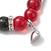 2Pcs 10mm Round Blue Cat Eye & Red Glass & Black Glass Beaded Stretch Bracelet Sets for Lover BJEW-JB10325-04-5