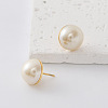 304 Stainless Steel Freshwater Pearl Round Stud Earrings for Women EY9885-5-1