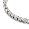 Brass Pave Clear Cubic Zirconia Flat Round Box Chain Slider Bracelets BJEW-B094-12A-P-2