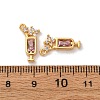 Brass Micro Pave Cubic Zirconia Pendants KK-K382-28G-02-3