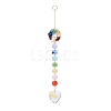 Natural & Synthetic Mixed Gemstone Tree with Glass Window Hanging Suncatchers HJEW-JM00853-01-2