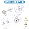 Unicraftale 100Pcs 304 Stainless Steel Ball Post Stud Earring Findings STAS-UN0056-39-5