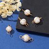Natural Cultured Freshwater Pearl Connector Charms PALLOY-YW0001-39-5