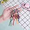 4Pcs  4 Colors Macrame Fringe Braided Keychain AJEW-SW00014-04-5