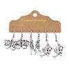 3 Pairs Halloween Zinc Alloy Dangle Earrings FS-WG1EEF9-02-2