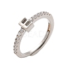 S925 Sterling Silver Adjustable Letter Rings for Women RJEW-M068-01P-E-2