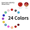 Spray Painted Crackle Glass Beads CCG-YW0001-02-6mm-3