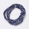 Electroplate Transparent Glass Beads Strands EGLA-A034-T6mm-Q08-2