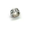 Halloween Two Tone Alloy Skull Cuff Open Rings for Unisex WG69205-01-4