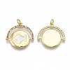 Brass Micro Pave Cubic Zirconia Pendants ZIRC-T005-004G-2
