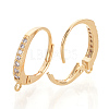 Brass Cubic Zirconia Huggie Hoop Earring Findings X-KK-S340-43G-2