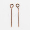 Red Copper Plated Brass Eye Pin Jewery Making Findings X-EPC2.0cm-R-1