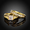 Classic 316L Titanium Steel Cubic Zirconia Couple Rings for Women RJEW-BB07014-6G-2