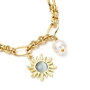 Cat Eye Charm Bracelets BJEW-JB12420-01-3