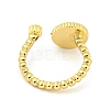 Flat Round with Moon Star Rack Plating Brass Micro Pave Cubic Zirconia Open Cuff Rings RJEW-N047-03A-G-RS-3