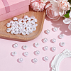 50Pcs 1-Hole Brass ABS Plastic Imitation Pearl Shank Buttons KY-CY0001-17-4