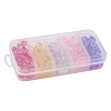 190Pcs 15 Style Frosted Spray Painted Glass Beads Strands GLAA-FS0001-27-2