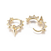 Punk Style Brass Huggie Hoop Earrings X-EJEW-L231-24G-2