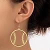 Brass & Iron Baseball Dangle Earrings for Women WG2115E-01-1
