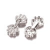 Brass Micro Pave Clear Cubic Zirconia Fold Over Clasps ZIRC-I038-34P-1