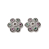 Brass Cubic Zirconia Bead Caps ZIRC-L105-03B-P-1