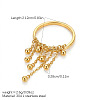 304 Stainless Steel Round Bead Tassel Finger Rings WGCFC02-01-2