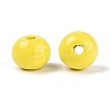 Spray Painted Round Natural Schima Wood Beads WOOD-A018-8mm-04-2