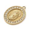 304 Stainless Steel & Rhinestone Pendants STAS-G371-09E-01G-2