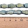 Full Plated Frosted Electroplate Glass Fish Beads Strands EGLA-M001-B01-4