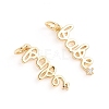 Brass Micro Pave Cubic Zirconia Pendants X-ZIRC-E164-28G-2