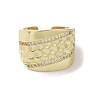 Brass Micro Pave Cubic Zirconia Open Cuff Ring RJEW-K256-52G-2