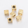 304 Stainless Steel Large Hole Letter European Beads X-STAS-H428-01G-J-1