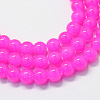 Baking Paint Imitation Jade Glass Round Bead Strands DGLA-Q021-4mm-28-1