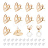 BENECREAT 10Pcs Heart Brass Stud Earring Findings EJEW-BC0001-14-1