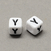 Large Hole Acrylic Letter European Beads SACR-Q103-7mm-01Y-2