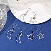 3 Pairs 3 Style Alloy Dangle Earrings Set EJEW-JE05552-3