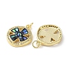 Brass Micro Pave Clear Cubic Zirconia Pendants KK-C045-20G-2