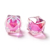 Two Tone UV Plating Rainbow Iridescent Acrylic Beads TACR-D010-02I-2