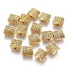 Tibetan Style Alloy Square Carved Stripes Beads TIBEB-5602-AG-LF-1