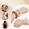 3Pcs 3 Style Imitation Marble Acrylic Bangles Set for Women BJEW-FI0001-11-2