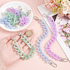 6Pcs 3 Colors Imitation Gemstone Acrylic Heart Boot Strap Chains FIND-AB00067-3